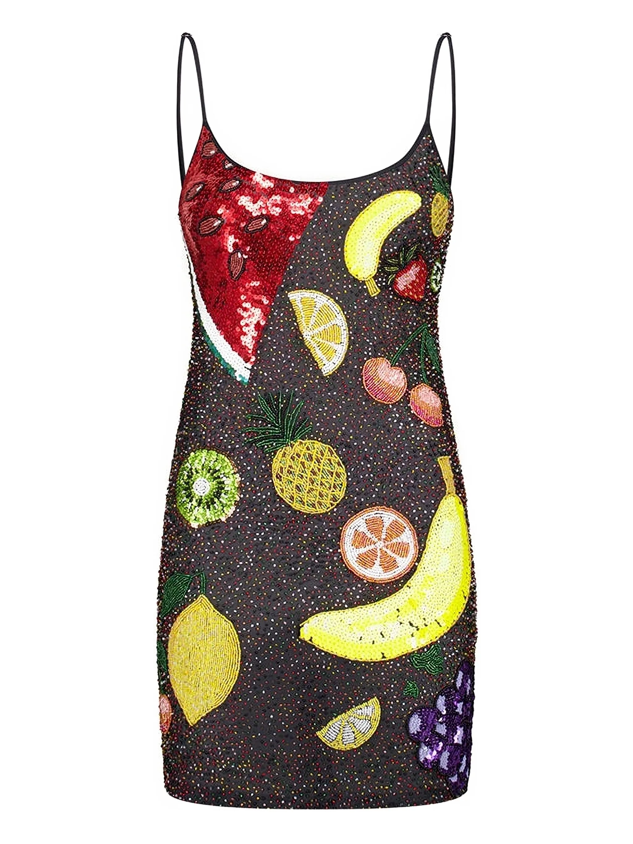 

Платье мини с пайетками Leslie Amon, черный