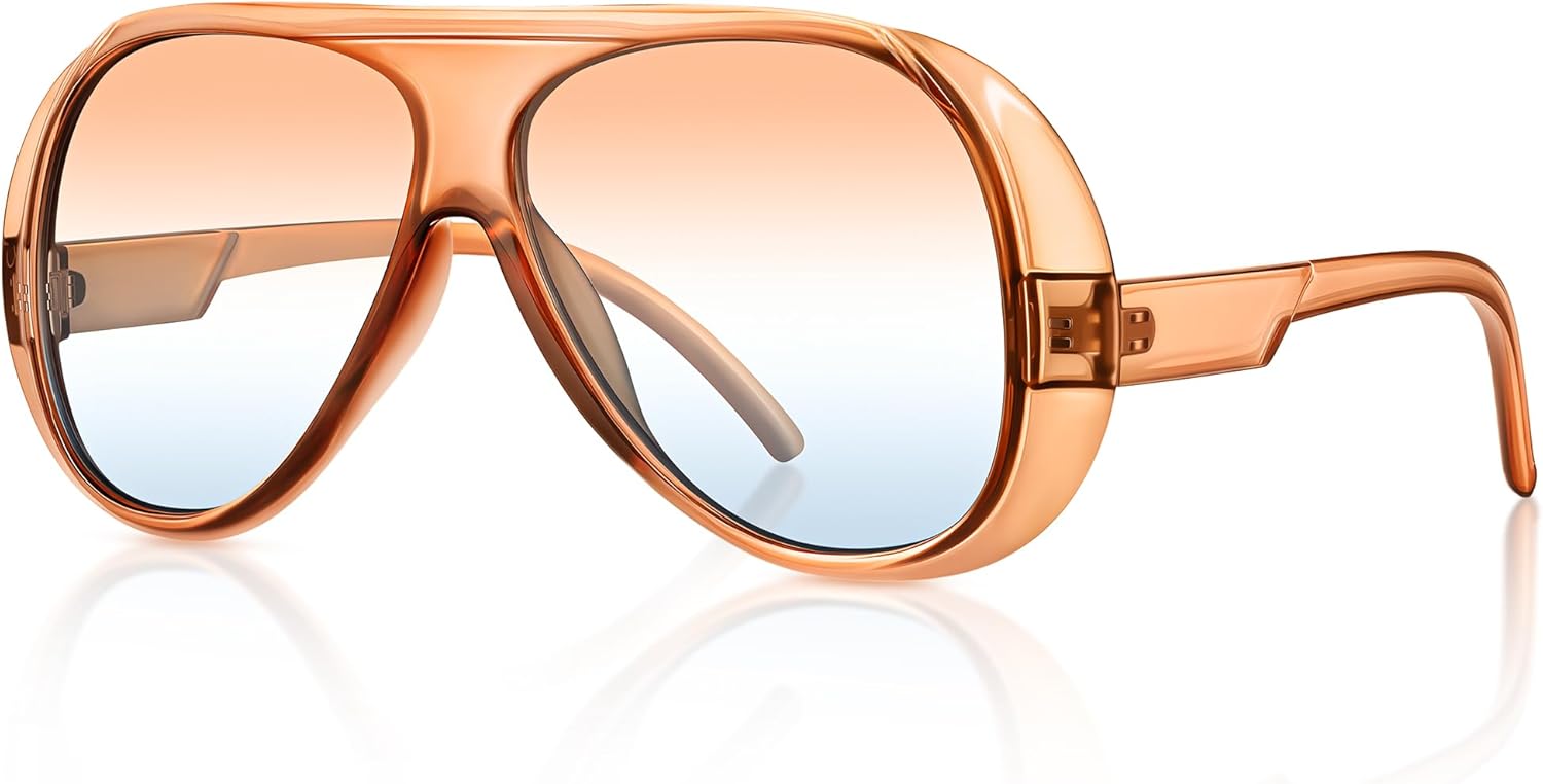 

Солнцезащитные очки-авиаторы JASPIN в стиле ретро для женщин и мужчин, модные большие солнцезащитные очки с защитой от УФ-излучения UV400, A1-transparent Tea Frame Tea Gradient Blue Lens