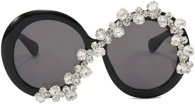 

Женские солнцезащитные очки с бриллиантовой инкрустацией, большие круглые, с защитой от УФ-излучения UV400, декоративные, винтажные, для активного отдыха LANGSER, 3