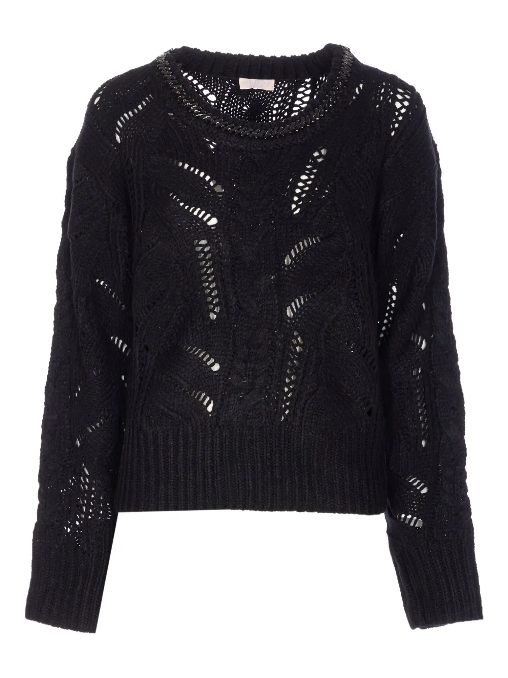 

Вязаный свитер с кристаллами Liu Jo, черный