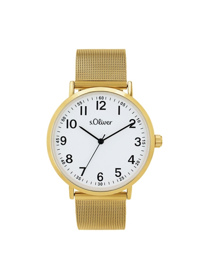 

s.Oliver Кварцевые часы, сплав/нержавеющая сталь, IP-покрытие из серебра с золотым напылением