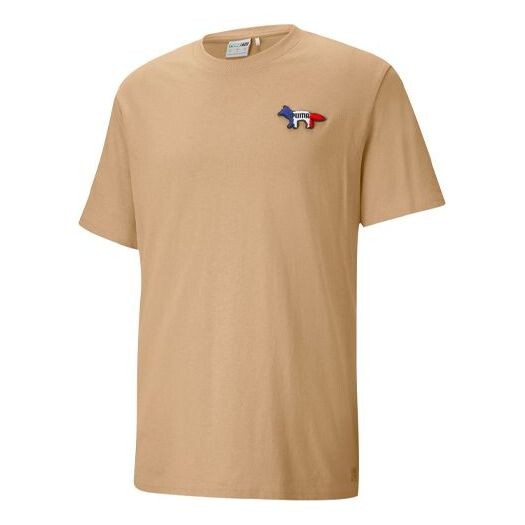 

Футболка x maison kitsune embroidery round-neck khaki Puma, хаки
