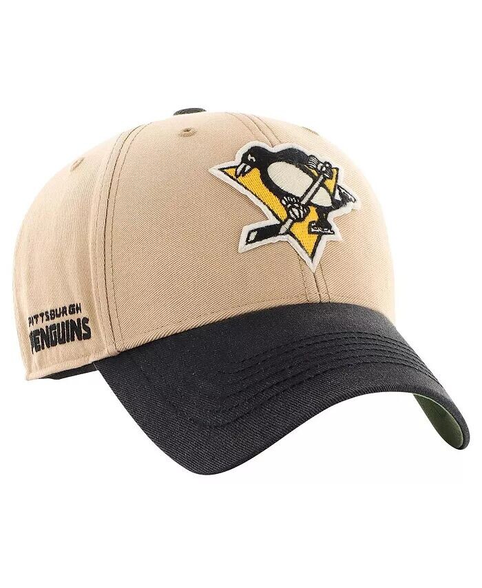 

Мужская регулируемая шляпа цвета хаки, черная с потертостями Pittsburgh Penguins Dusted Sedgwick MVP '47 Brand, коричневый