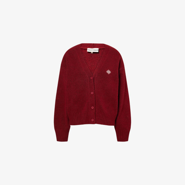 

Кардикан Emblem из пушистой пряжи вязаный The Couture Club, бургундия