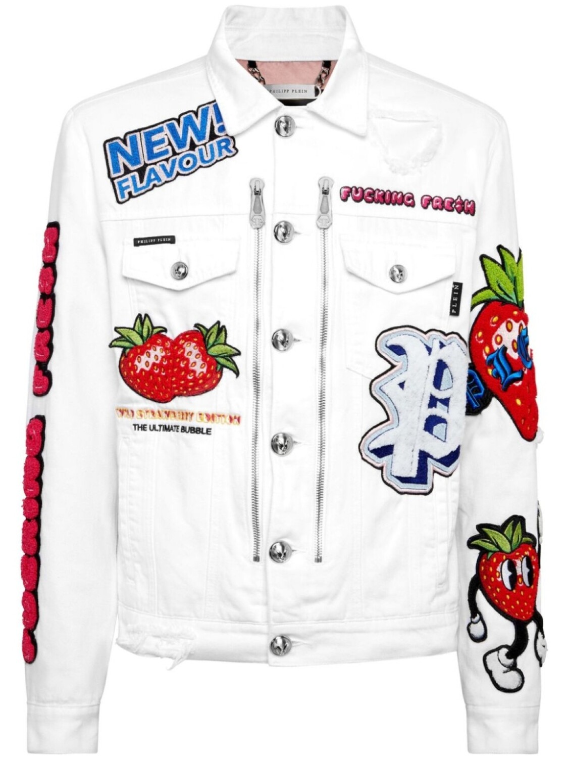 

Philipp Plein джинсовая куртка с нашивкой, белый