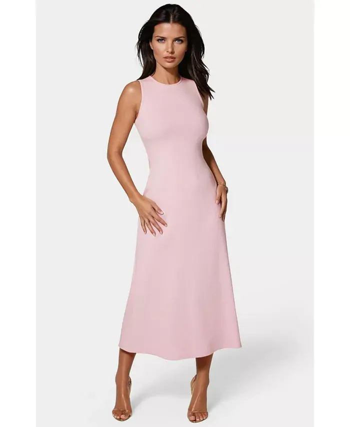 

Женское платье макси в рубчик А-силуэта Bebe, розовый