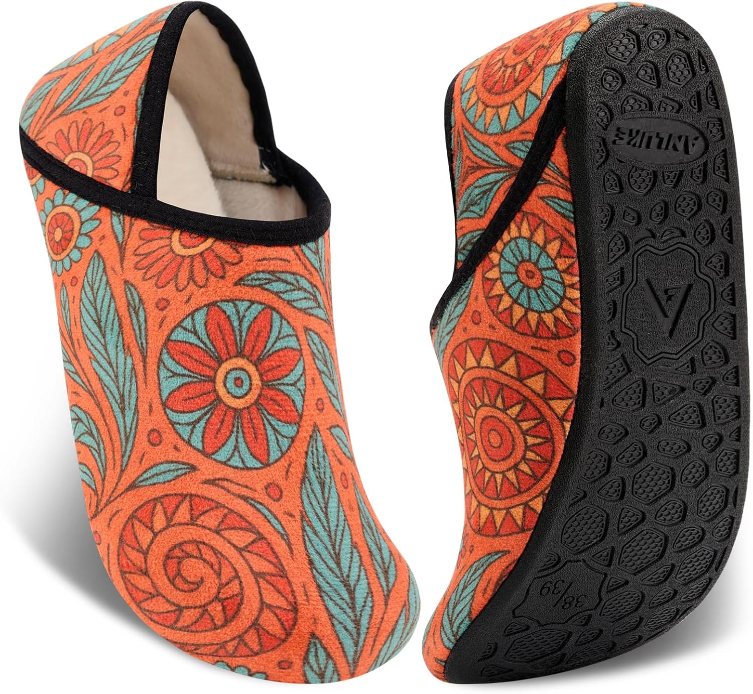 

Домашние тапочки ANLUKE для женщин и мужчин с резиновой подошвой, мягкие и легкие, для дома и улицы, оранжевый