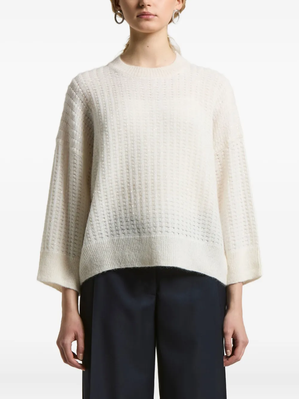 

Свитер с круглым вырезом Peserico, белый