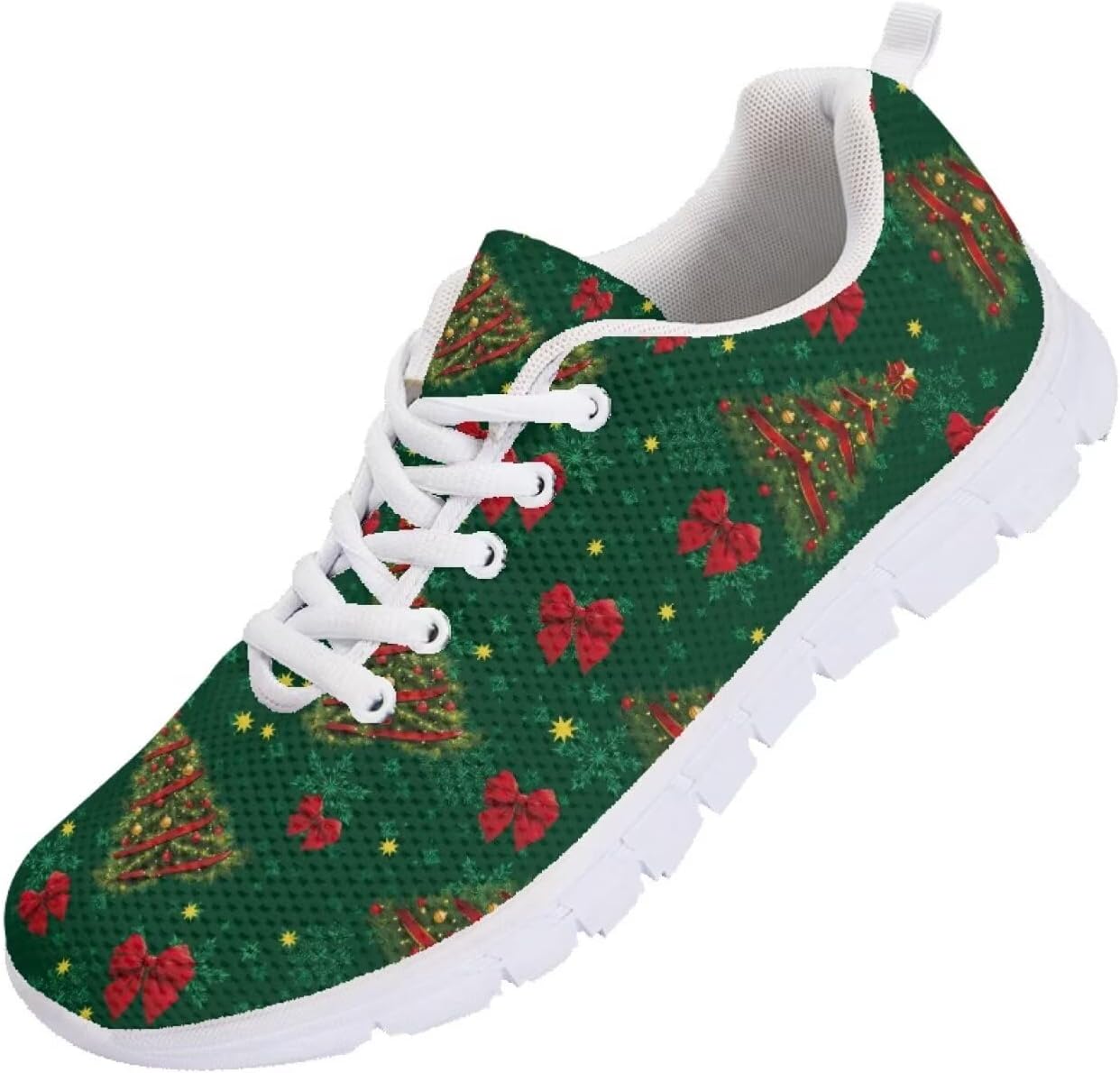 

Мужские кроссовки Funnydude Funny Print для осенних прогулок, удобные с дышащей сеткой, Christmas Tree