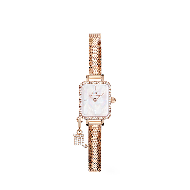 

DW/DanielWellington Часы Women's QUADRO Collection Watch, Constellation Small Sugar Cube+Scorpio Pendant
