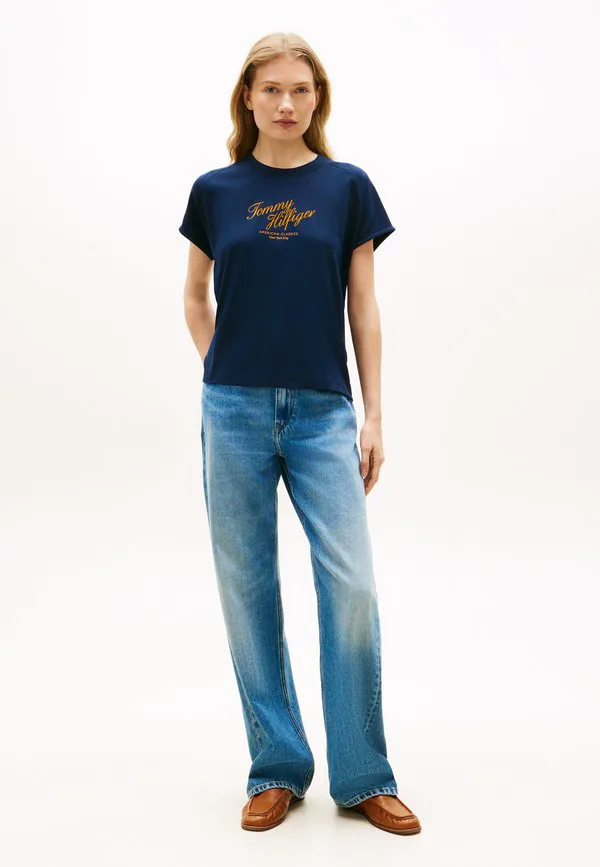 Футболка с короткими рукавами и принтом, свободный крой. Tommy Hilfiger, Dark Night Navy — фото 2