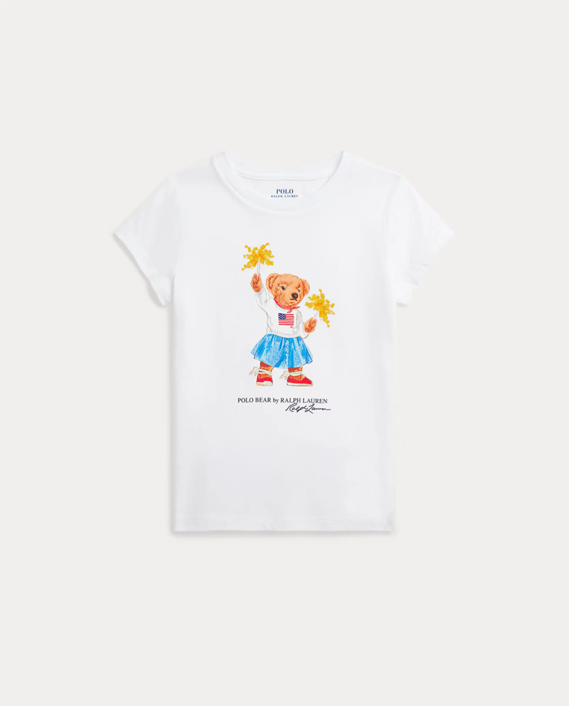 

Детская хлопковая футболка с Polo Bear Polo Ralph Lauren, белый