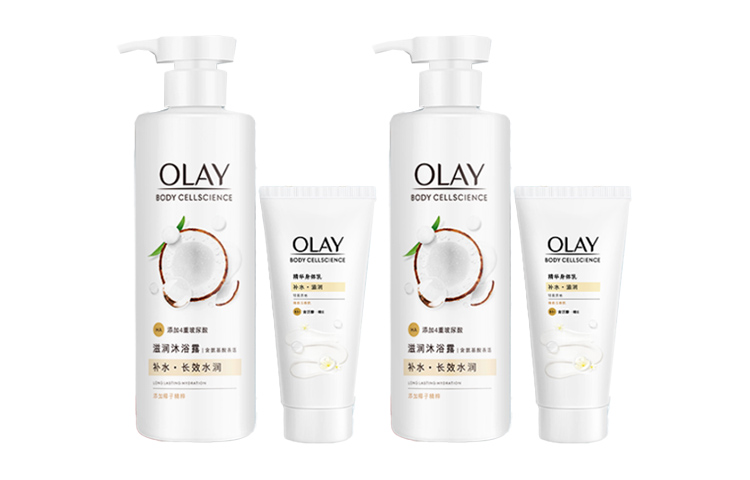 Набор Olay Body Cellscience: гель для душа и крем с ароматом кокоса, 530 г х 2 + 70 г х 2 — фото 2