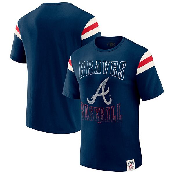 

Мужская футболка navy atlanta braves с потертыми рукавами в полоску Darius Rucker Collection By Fanatics