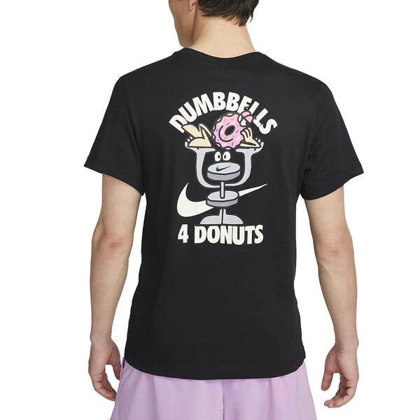 Футболка NIKE DRI-FIT Dumbbell Donut Short Sleeve 'Black', черный — фото 4