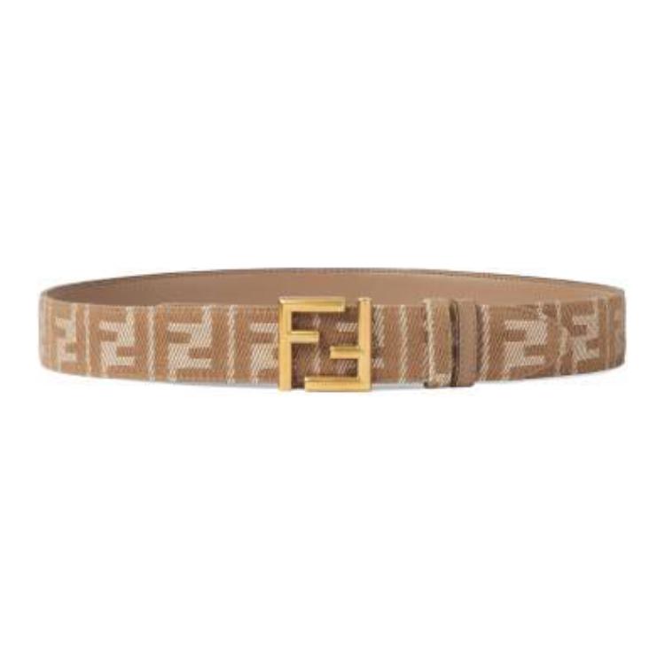 

FENDI Фф джерси реверсивный пояс с пряжкой, Brown