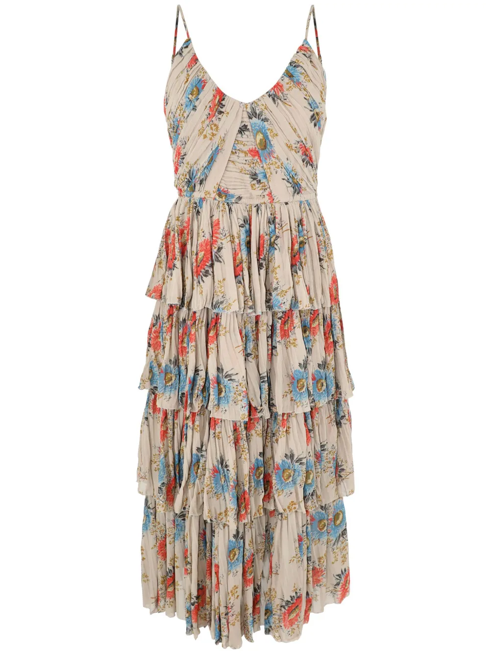 

Платье миди Roanna с цветочным принтом Sea, бежевый