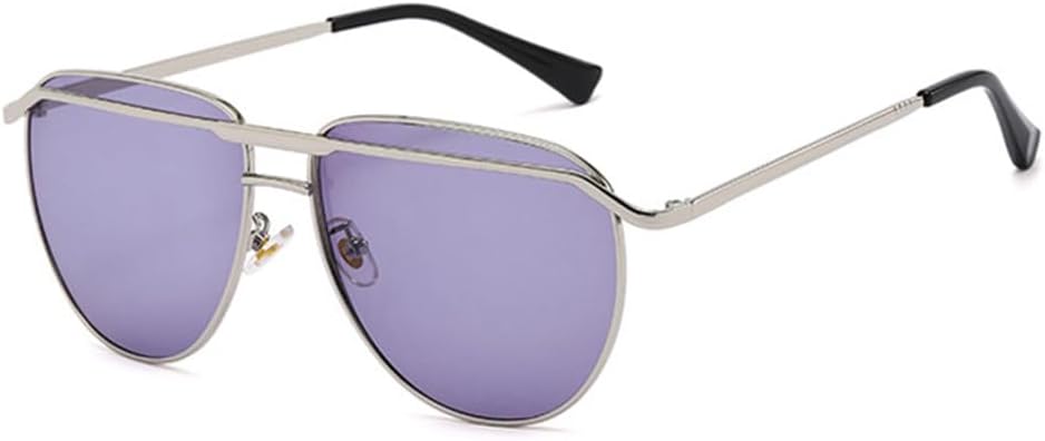 

Ретро большие металлические солнцезащитные очки для женщин, прозрачные зеркальные линзы с градиентным переходом, защита от УФ-излучения UV400, мужские солнцезащитные очки generic, Silver Light Purple