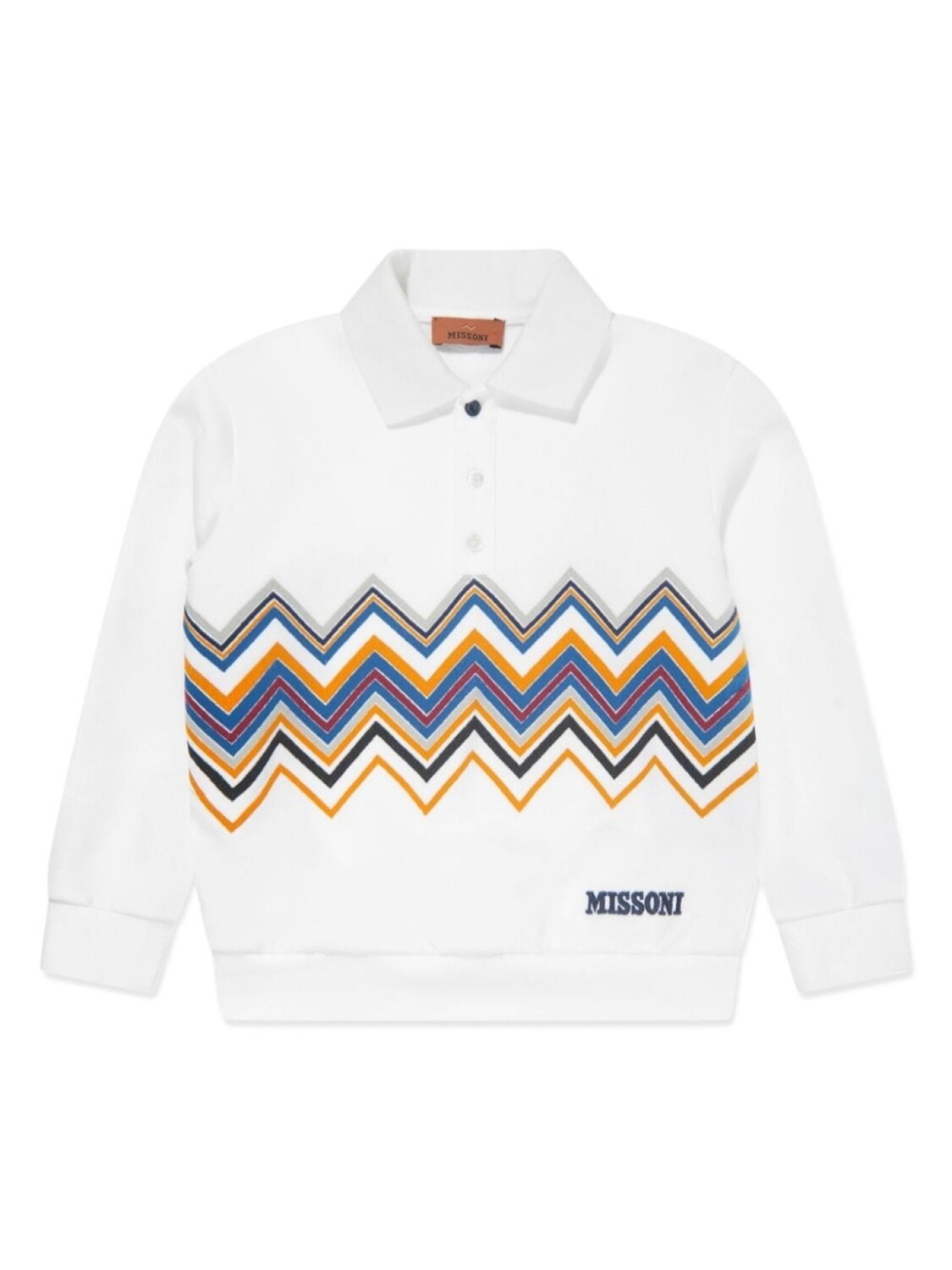

Missoni Kids рубашка поло с зигзагообразным узором, белый