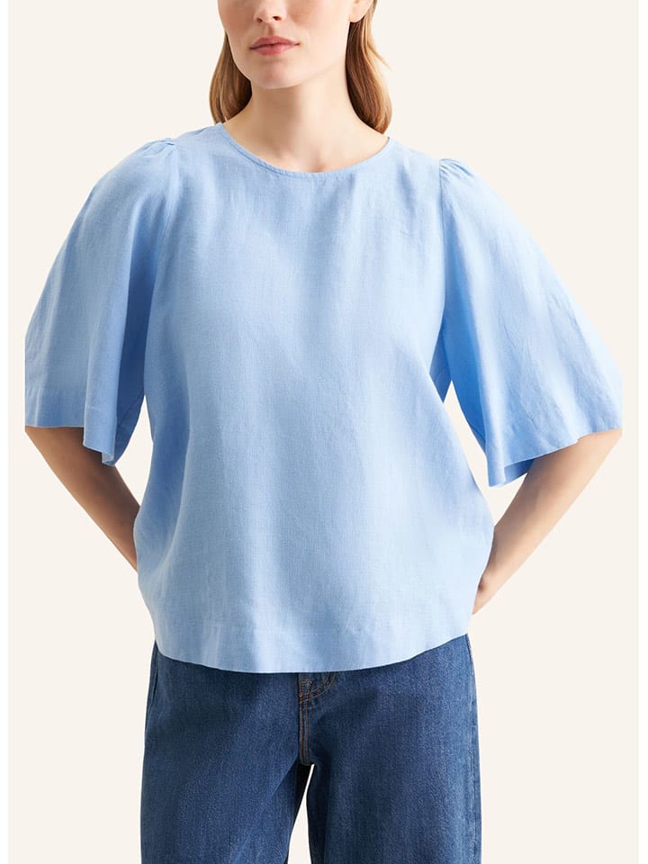 

Seidensticker Льняная блузка светло-голубого цвета