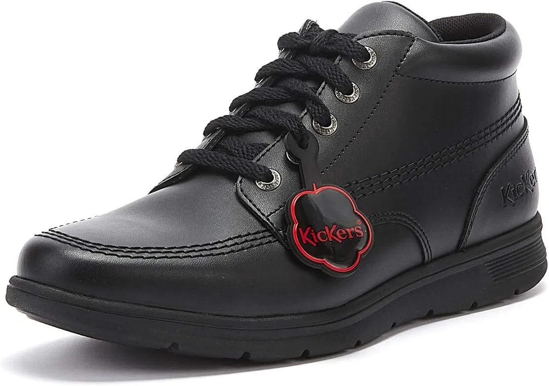 Школьные ботинки Kickers Unisex Kelland Lace Hi из черной кожи Lederstiefel