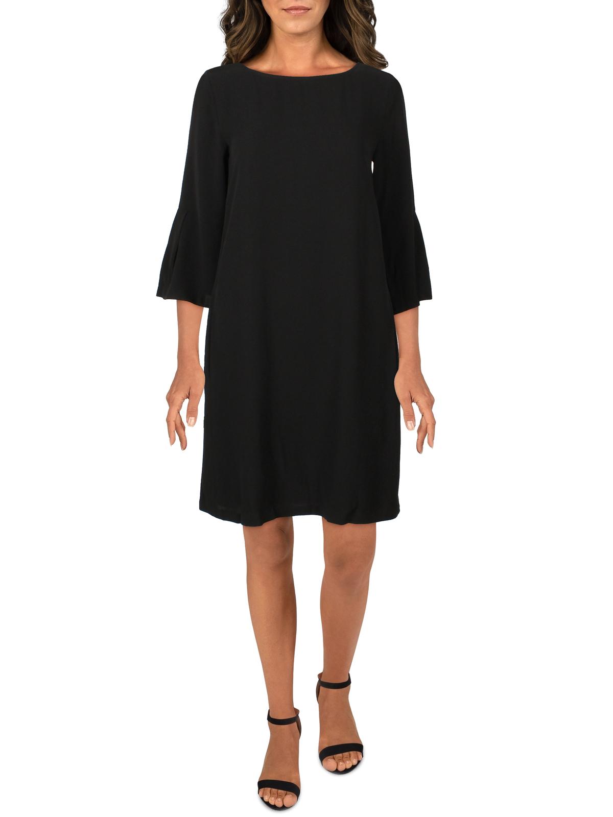 

Женское шелковое платье-футляр с вырезом-лодочкой Eileen Fisher, черный
