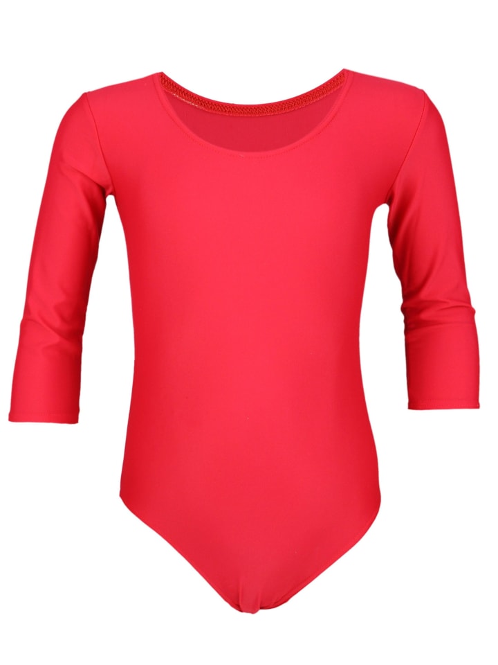 

Aquarti Детский балетный купальник с рукавами 3/4, красного цвета