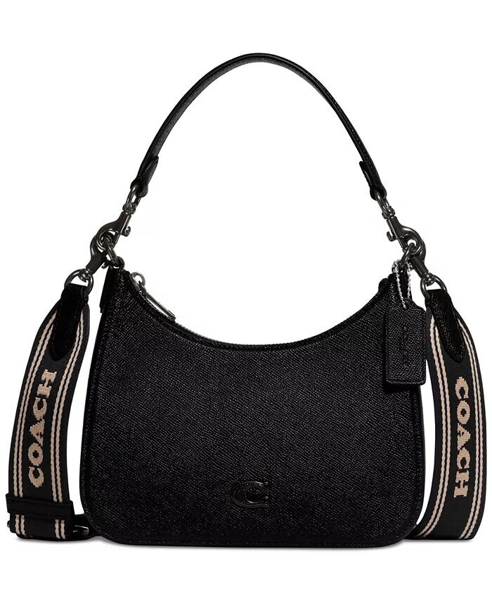 

Маленькая сумка через плечо Hobo из перекрестной кожи Coach, черный
