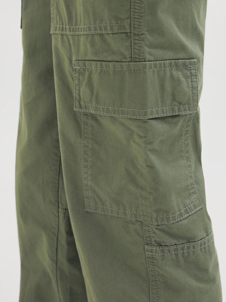 Брюки свободного кроя Jack & Jones Junior JPSTKarl JJAdams, хаки — фото 4