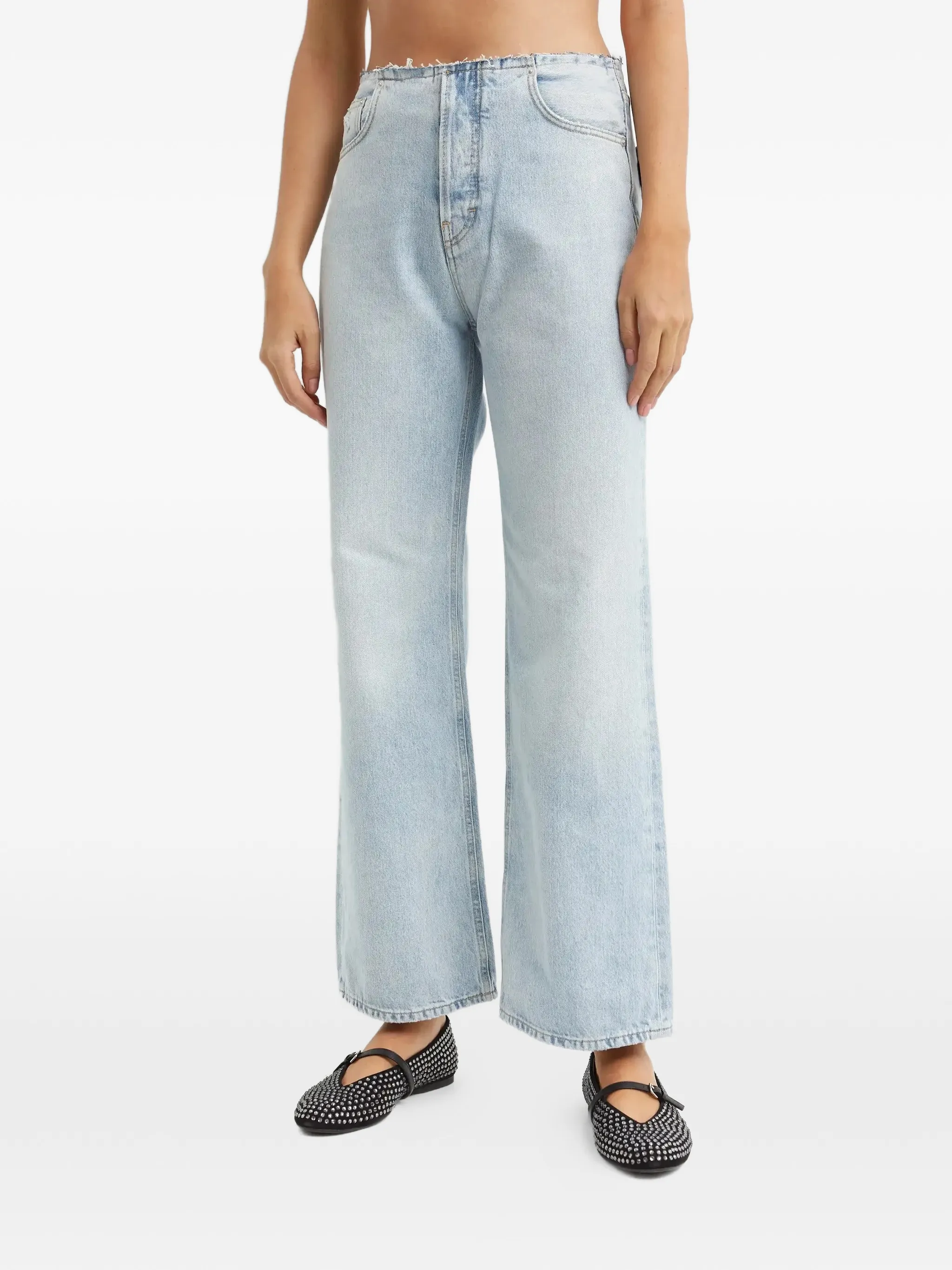 

Джинсы с пятью карманами из необработанного материала Korea WB raw Haikure, синий