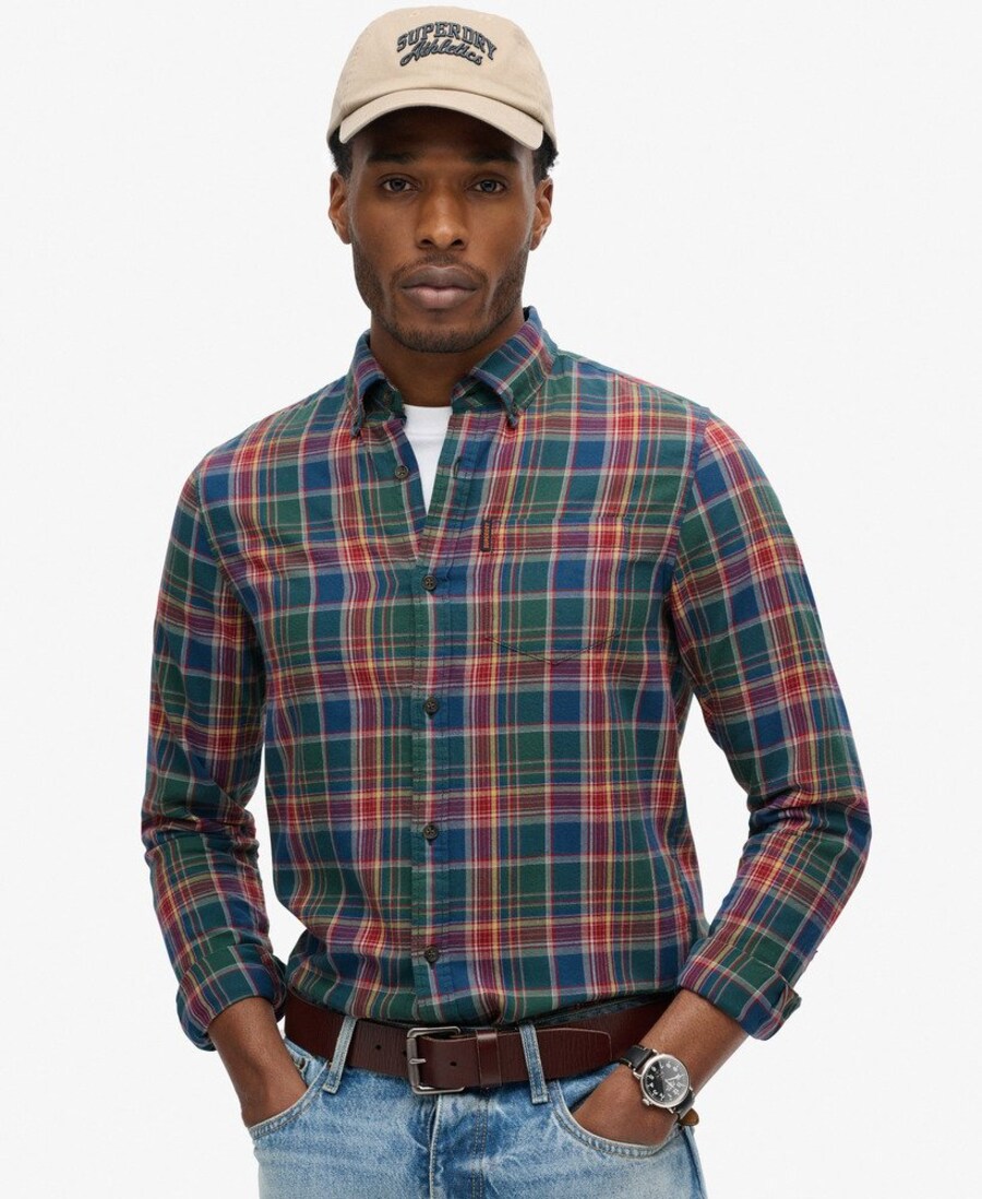 

Клетчатая рубашка Superdry Regular fit Button Up Shirt, разноцветный