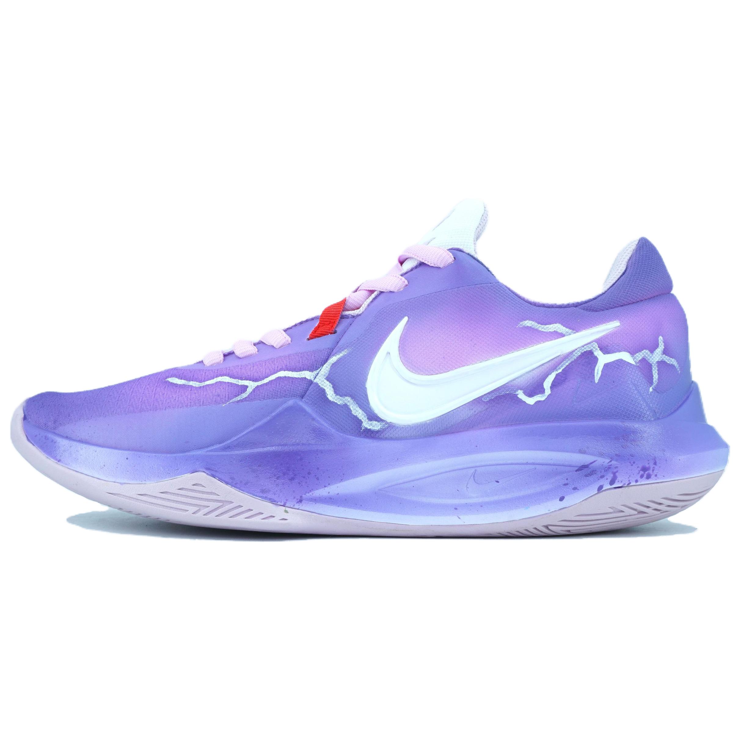 

Nike Баскетбольные кроссовки Precision 6, низкие, мужские, цвет: фиолетовый/белый/красный