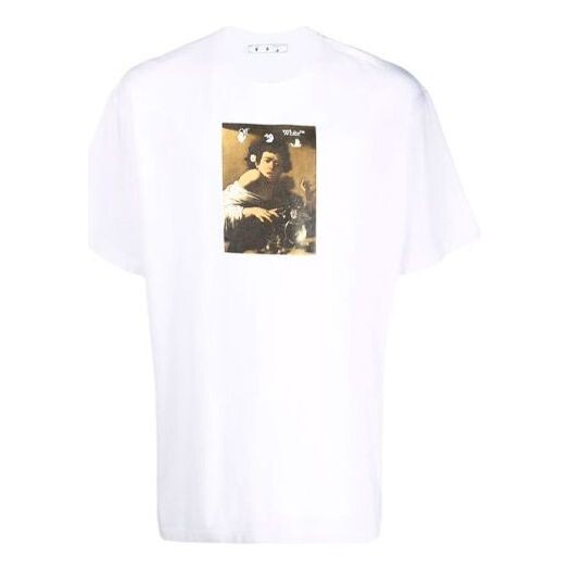 

Футболка men's fw21 pattern printing round neck short sleeve white t-shirt Off-White, белый