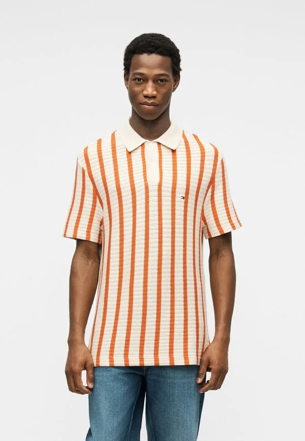 Свободная рубашка-поло свободного кроя Tommy Hilfiger, Muslin/Brilliant Orange