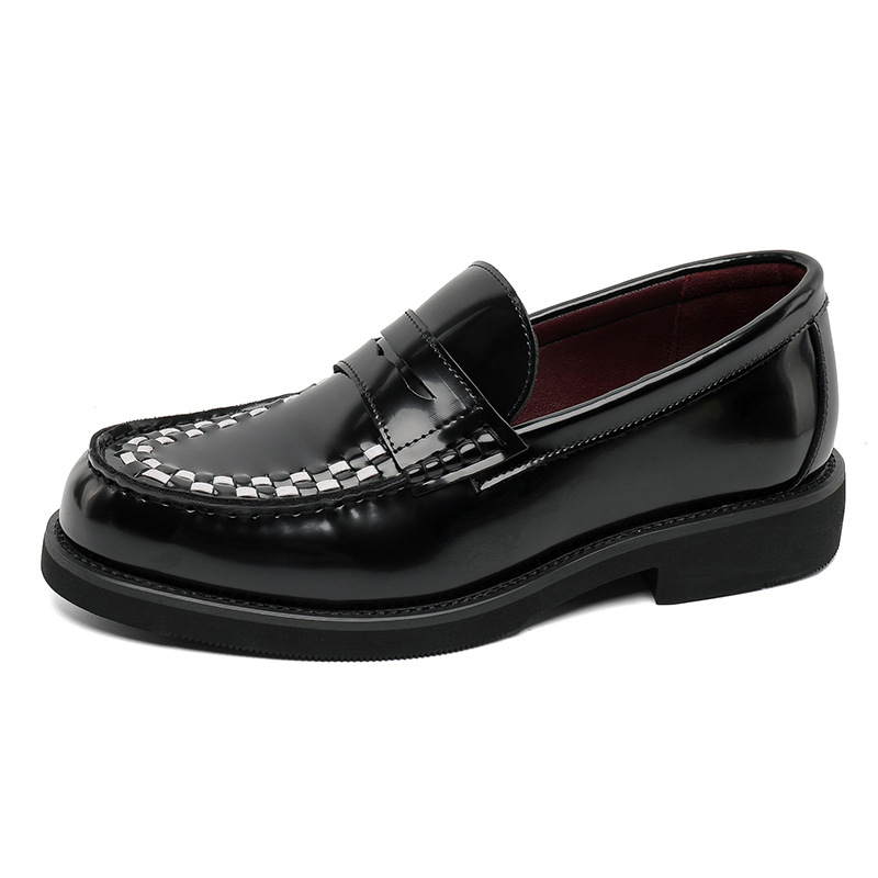 

WEISHIBANGWEI Мужские лоферы черные с потайной платформой, цвет Black Hidden Wedge