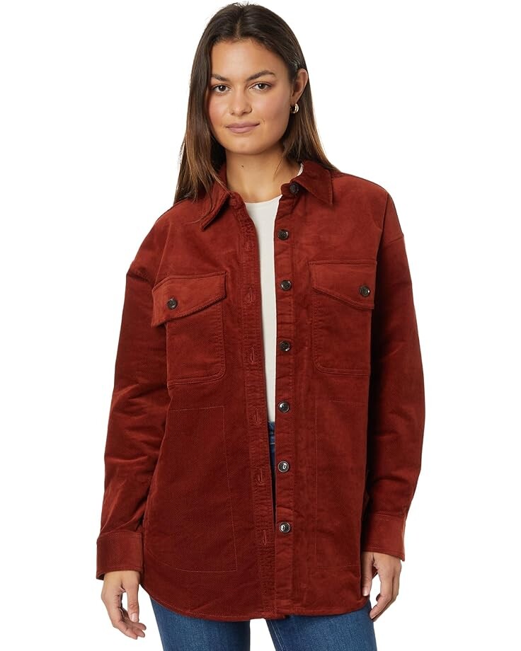 

Рубашка Madewell Corduroy Twill Oversized Shirt-Jacket, цвет Stained Mahogany