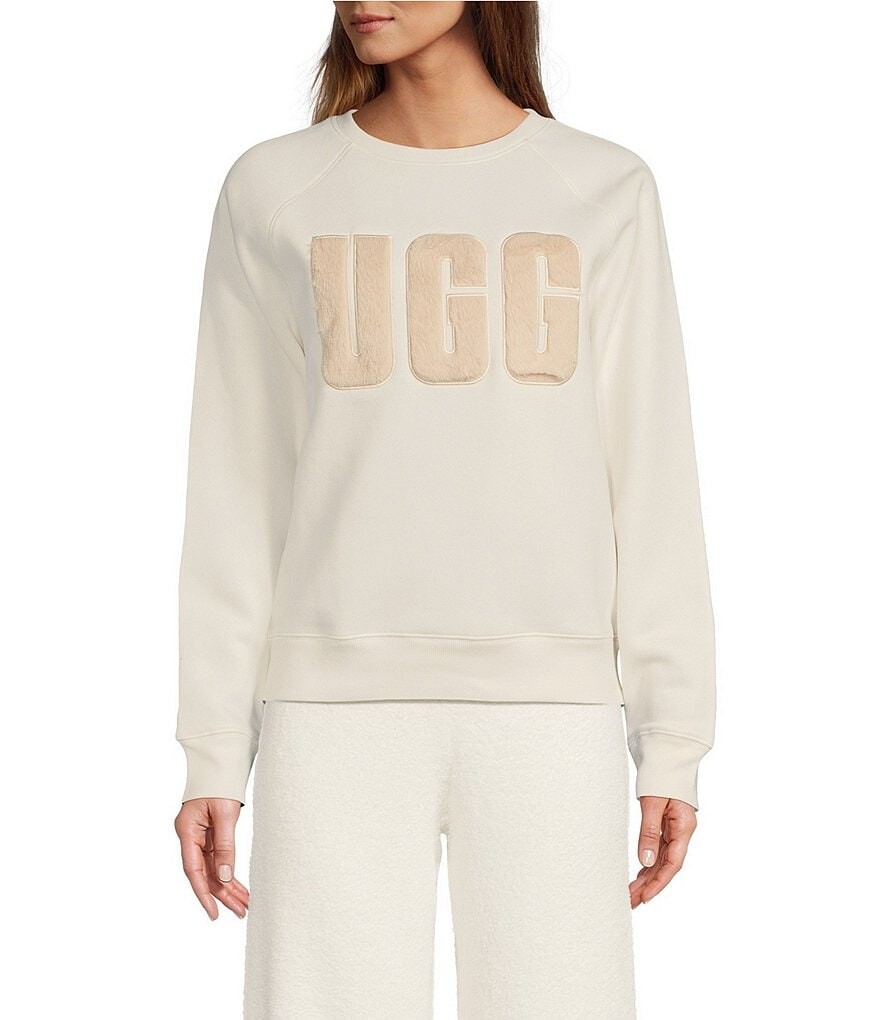 

Толстовка для отдыха UGG Madeline Fuzzy Logo с длинными рукавами, бежевый