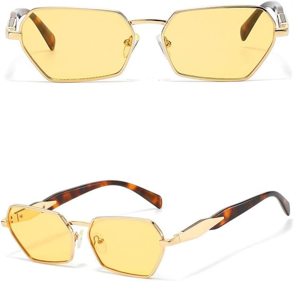 

Модные солнцезащитные очки в металлической многоугольной оправе, маленькие, для женщин и мужчин, с изысканным стилем, подчеркивающим индивидуальность, в стиле ретро и повседневном дизайне TVTBBVV, 6