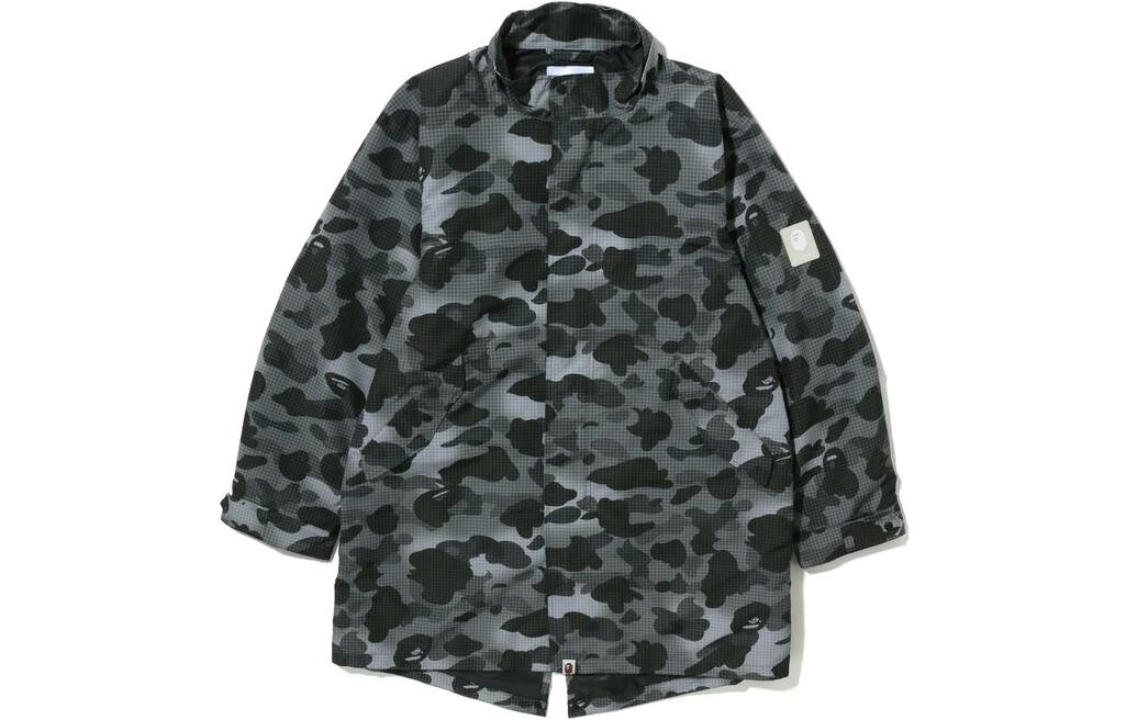 Пальто свободного кроя BAPE Grid Camo Fish Tail A Bathing Ape, зеленый — фото 2