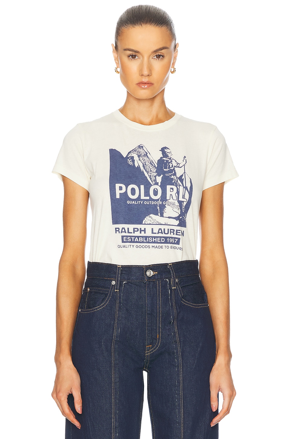 

Винтажная футболка Polo Ralph Lauren, цвет Warm White