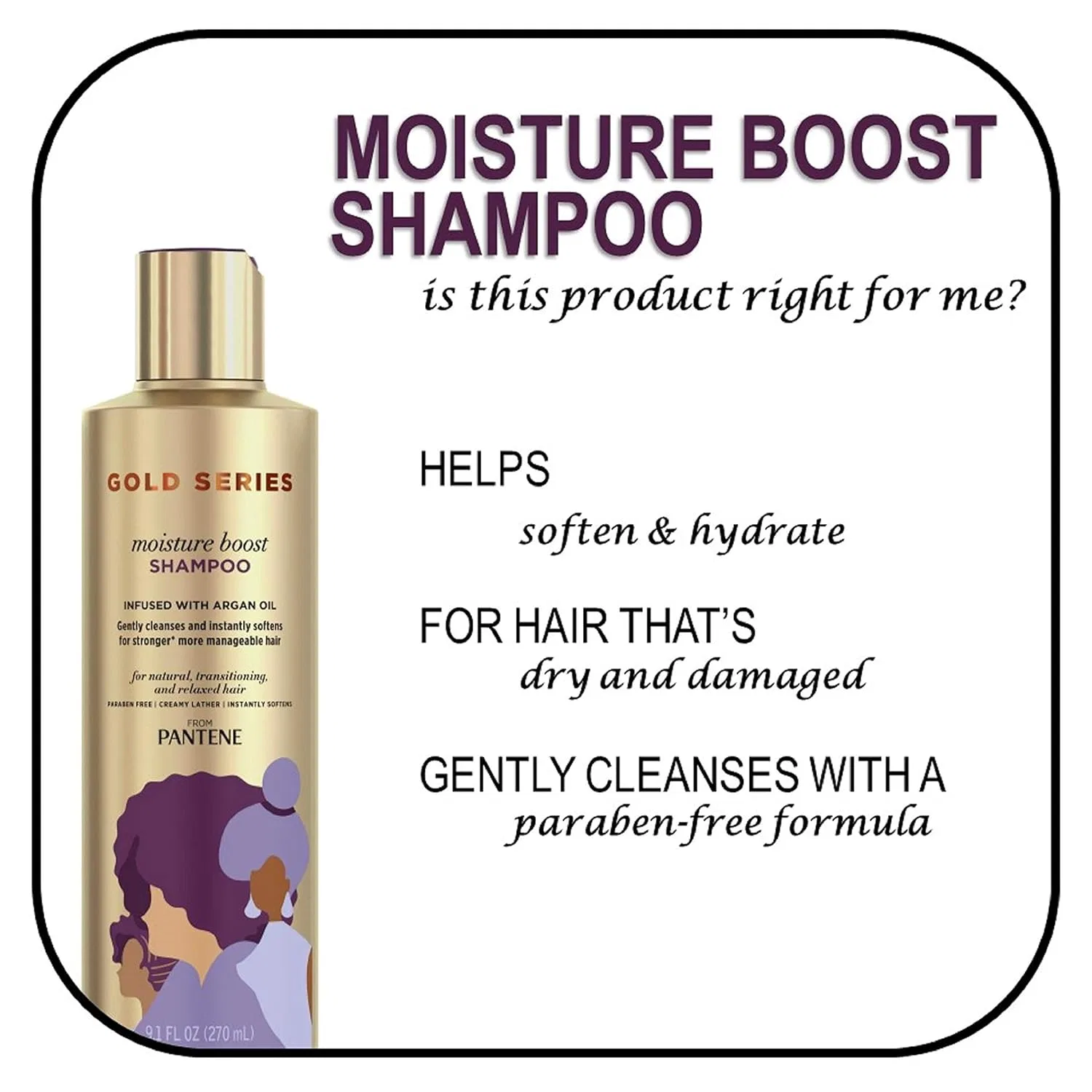 Шампунь Boost Moisture Gold Series от Pantene ProV, 250 мл Pantene, Moisturising Shampoo. — фото 3