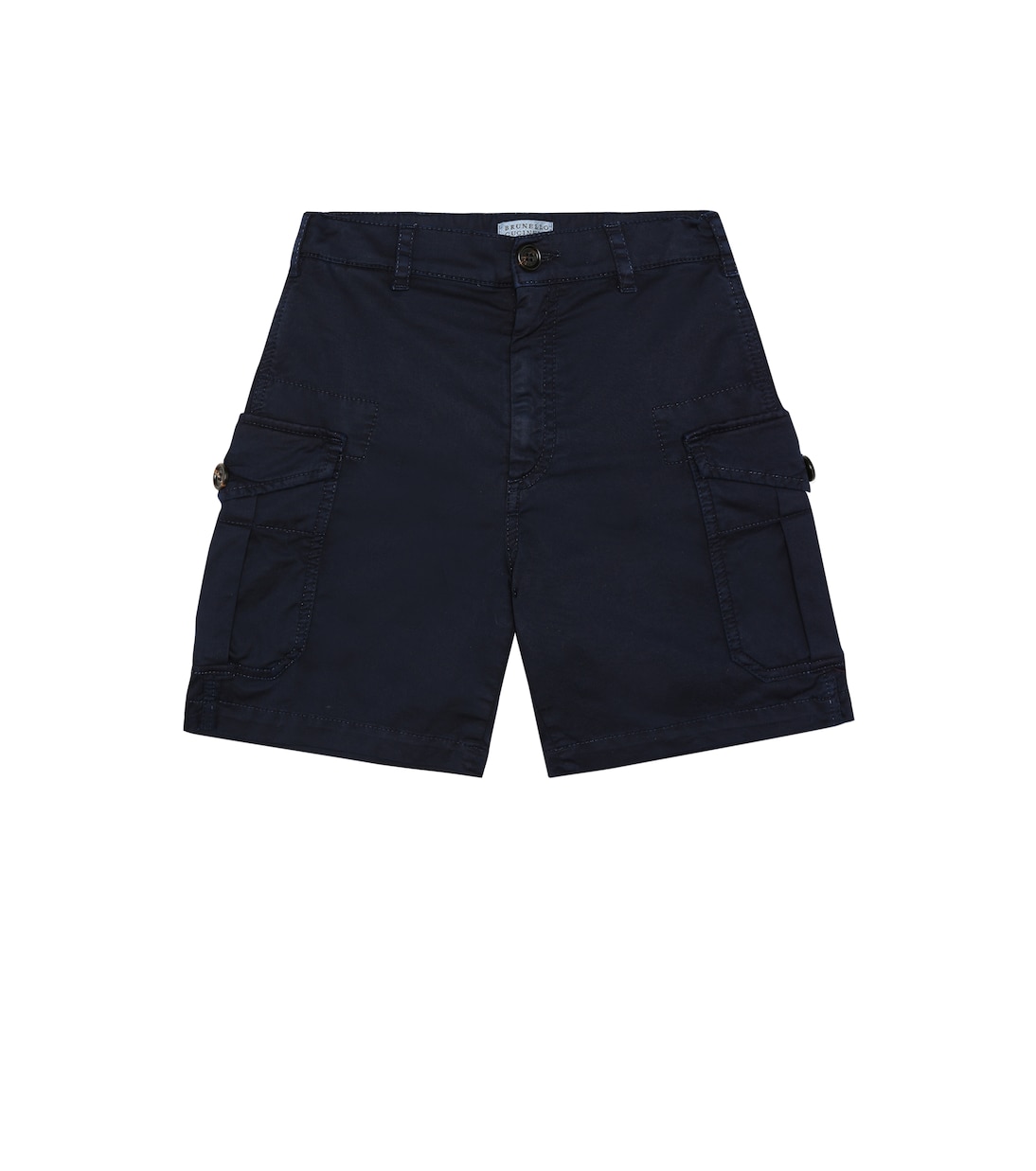 

Шорты-карго из эластичного хлопка Brunello Cucinelli Kids, темно-синий