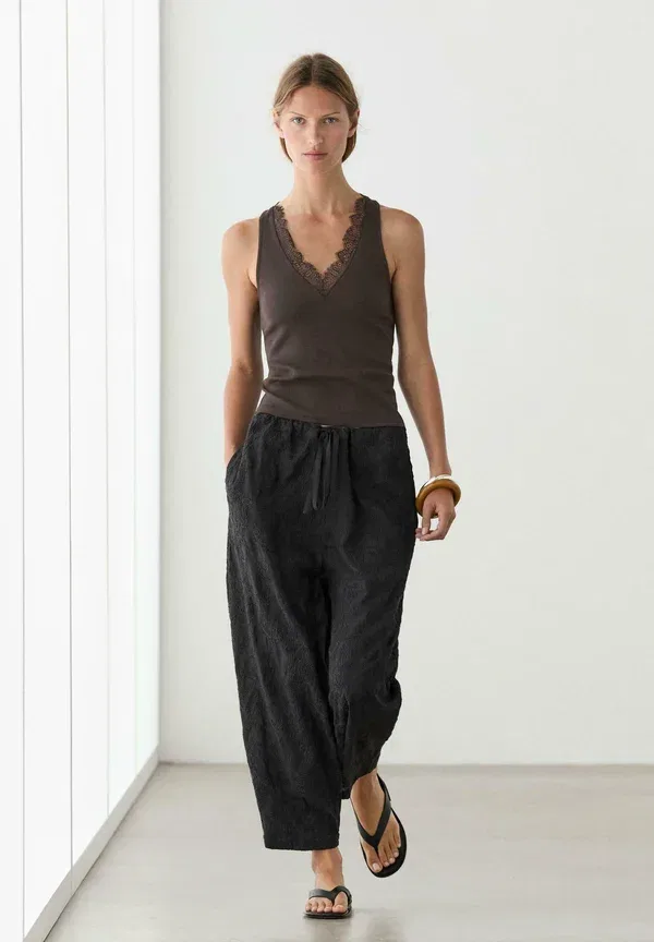 Топ Massimo Dutti, темно-коричневый — фото 3