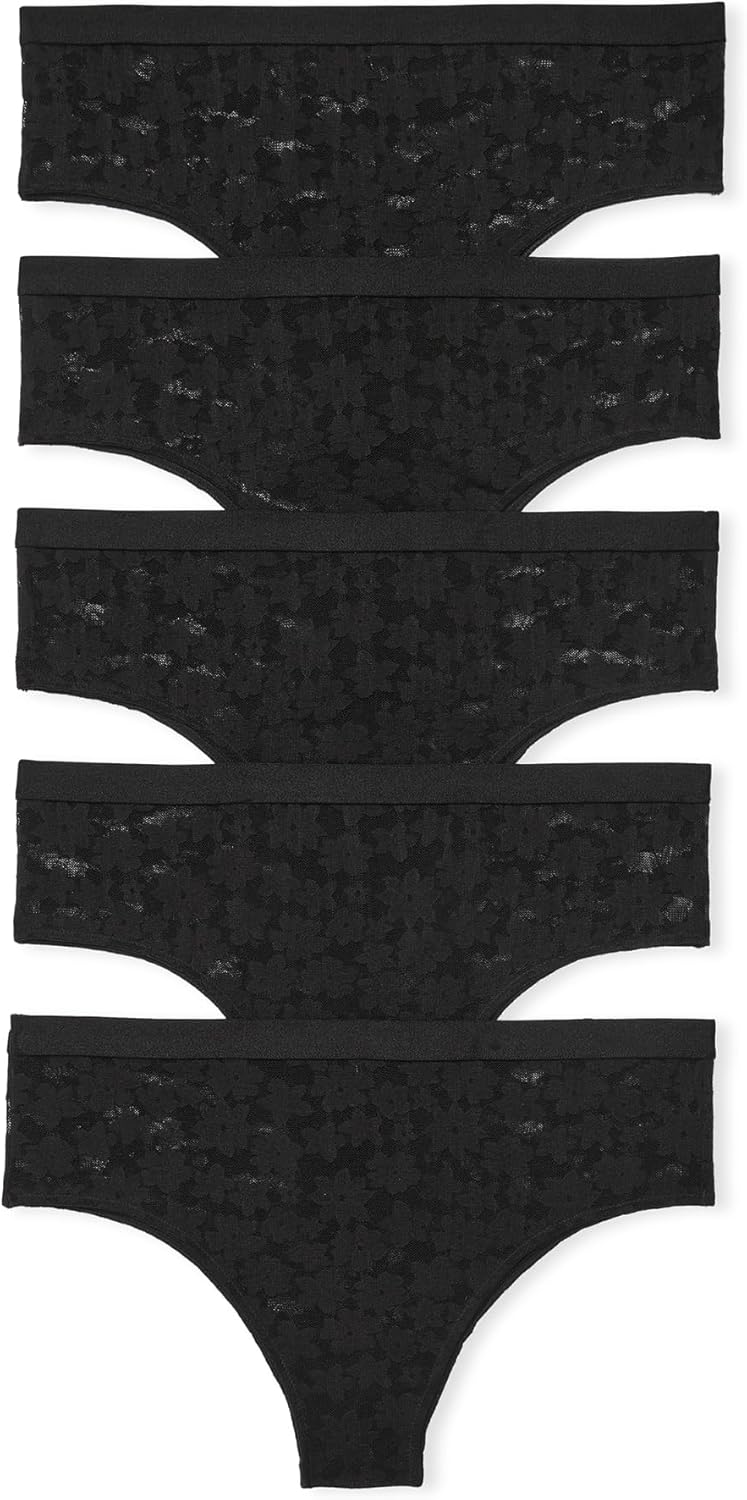 

Victoria's Secret PINK Женские кружевные трусики Cheekster, трусики для женщин, набор из нескольких штук (XS-XXL), Pure Black Lace Dasiy