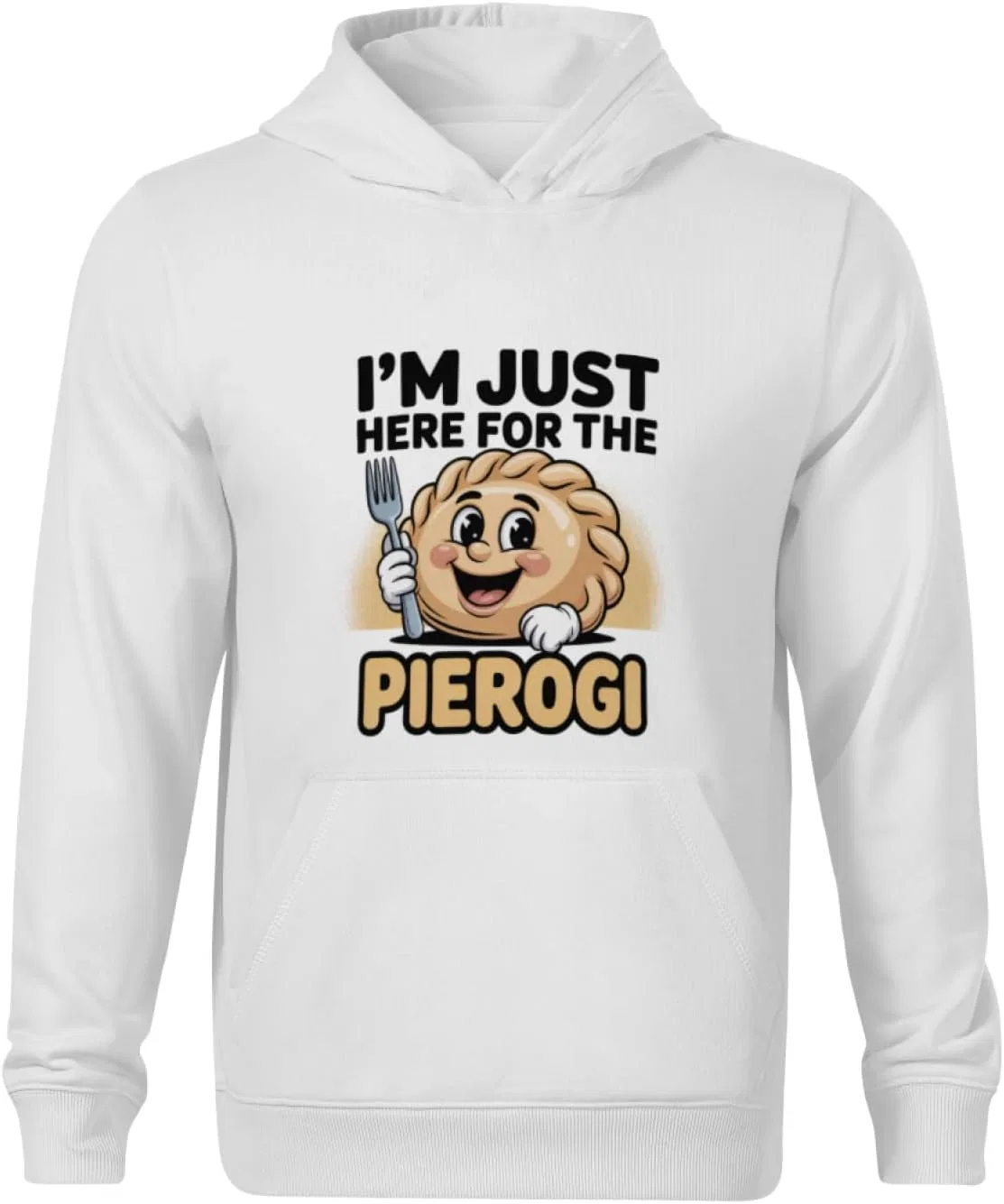 Детская худи с капюшоном Funny Just Here For Pierogi, HEAPPER, белый — фото 2