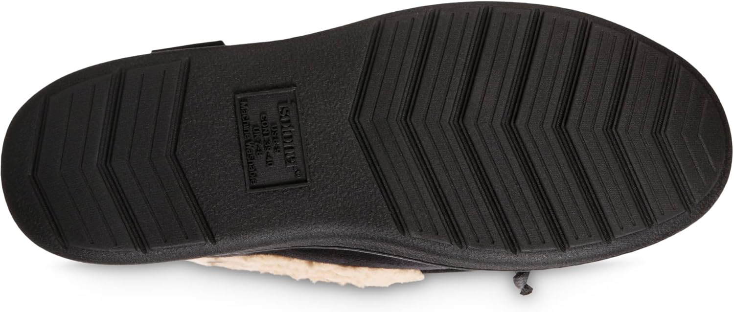 Мужские тапочки Isotoner Indoor/Outdoor Slip-on Vincent из микрофибры с эффектом памяти, черный — фото 4