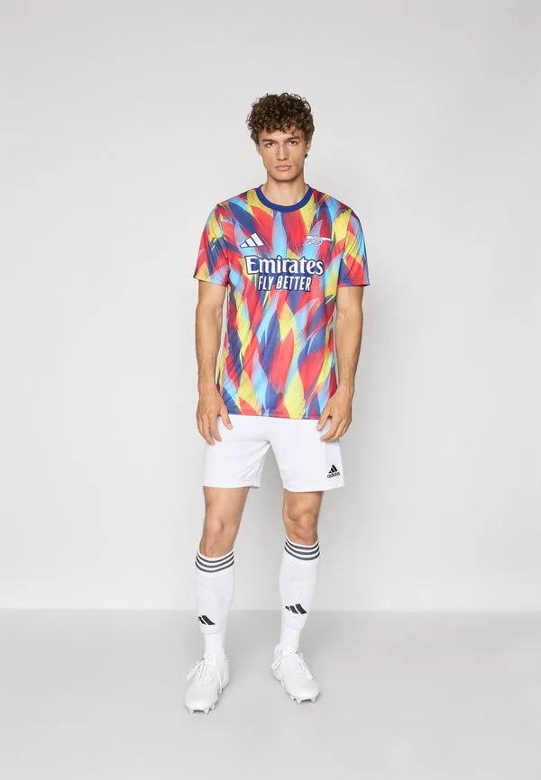 Предматчевая футболка «арсенала» сезона 25/26 Adidas Performance, Victory Blue/Pure Ruby/Bright Yellow/Bright Cyan — фото 2