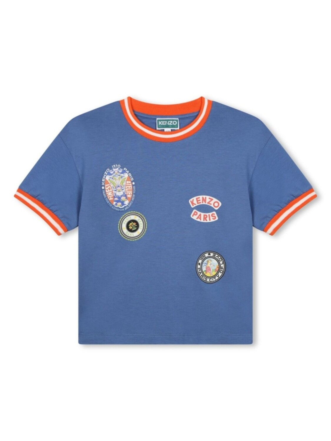 

Kenzo Kids футболка из органического хлопка с логотипом, синий