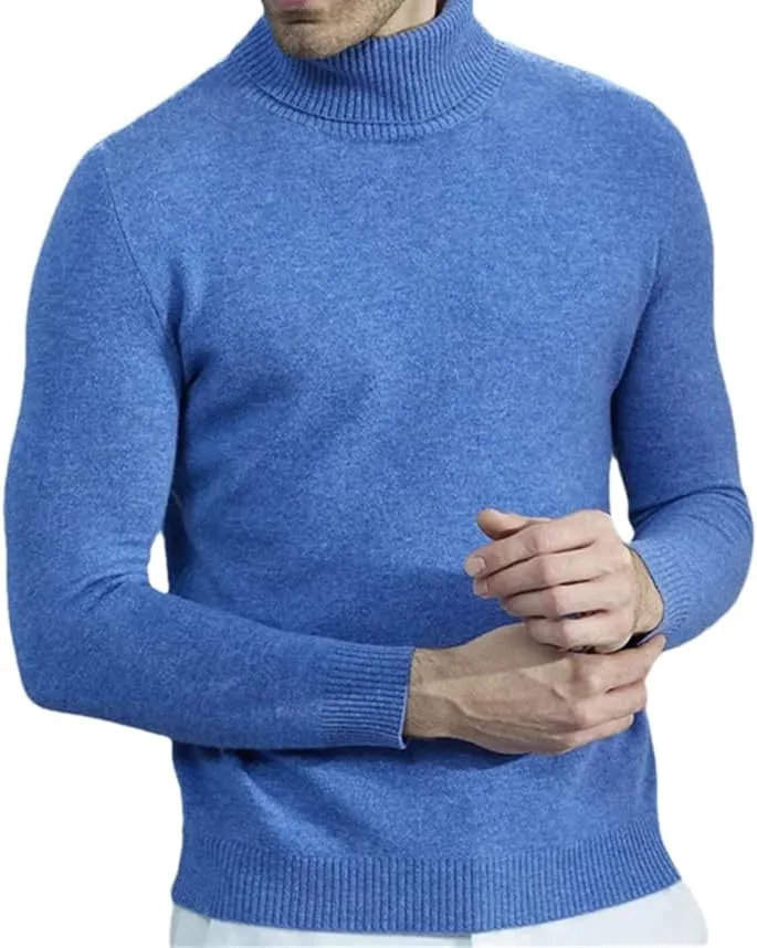 

Мужской свитер из мериносовой шерсти с воротником-стойкой ERFMFKL