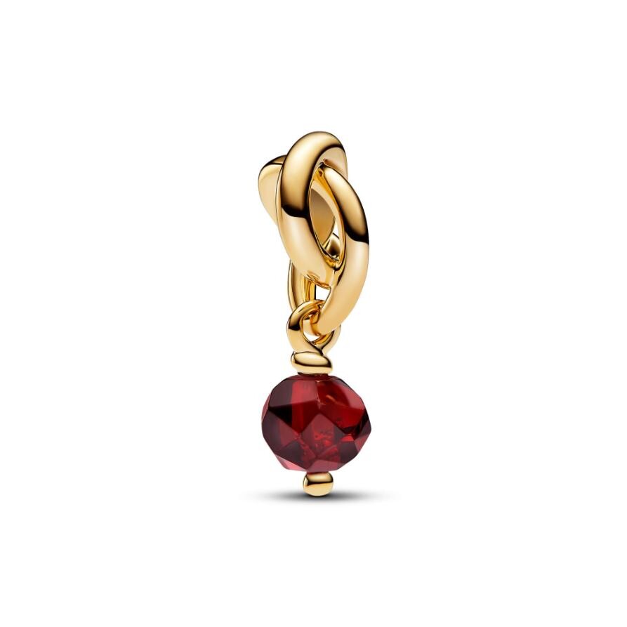 

Шарм January Red Eternity Circle Dangle Pandora, покрытие - золото